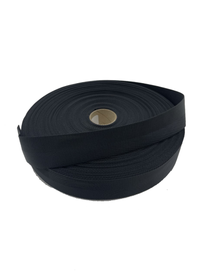 Black Herringbone V Twill 38mm / 1.5" Webbing
