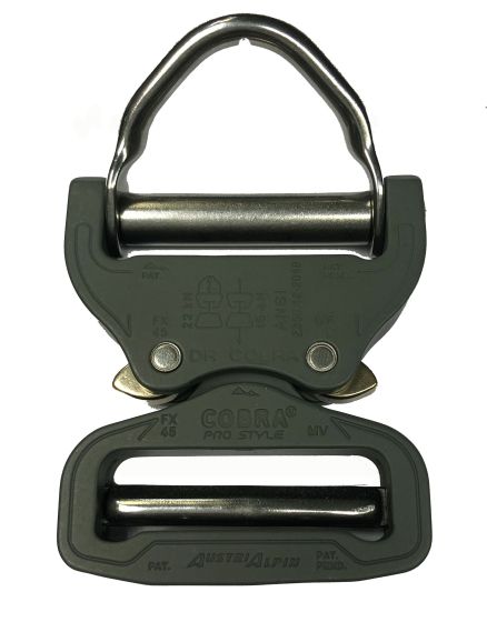 AustriAlpin 45mm / 1.75" Foliage Green Ansi Cobra Buckle and D Ring - FX45FVD