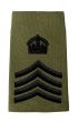 Black on Olive Green Rank Slide Epaulette - Kings Crown C3R Staff Corporal