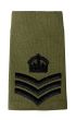 Black on Olive Green Rank Slide Epaulette - Kings Crown C3R Colour Sergeant