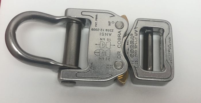 AustriAlpin 25mm / 1" Chrome Cobra Buckle and Parachute D Ring FX25AVD