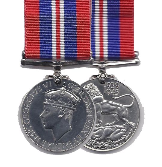 Official 1939 - 1945 Miniature WW2 War Medal and Ribbon