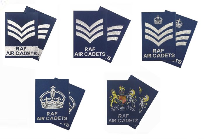 Pair RAFAC NCO SNCO WO Rank Slides KINGS CROWN 