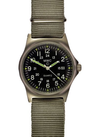 MWC G10 LM Military Watch with 12/24 Pattern NATO Dial front on