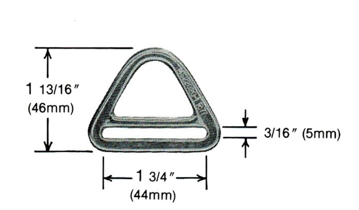 Parachute Chrome 45mm V Ring  - Harness Triangle