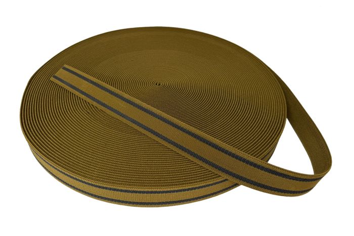 Polypropylene & Rubber 38mm / 1.5" Elasticated Non-Slip Grip Webbing (Coyote Brown)