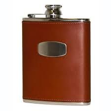 Black Croc Leather 6oz Hip Flask by David Nickerson