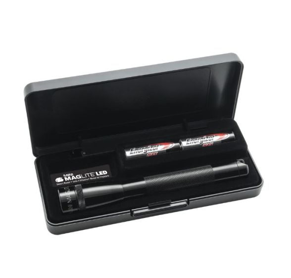 Mini MAGLite LED 2 Cell AA Flashlight + Presentation Box - Black