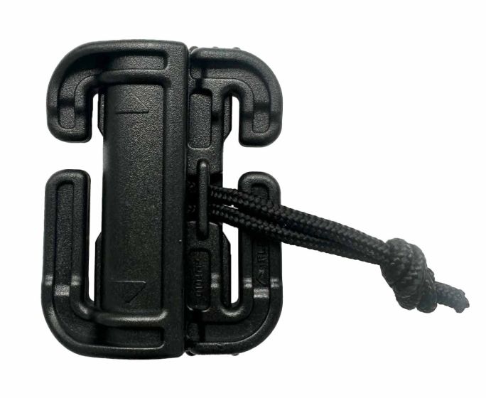 Duraflex Quick Attach Split Bar Quick Release Buckle / Tubes V2 - Single Slot Black