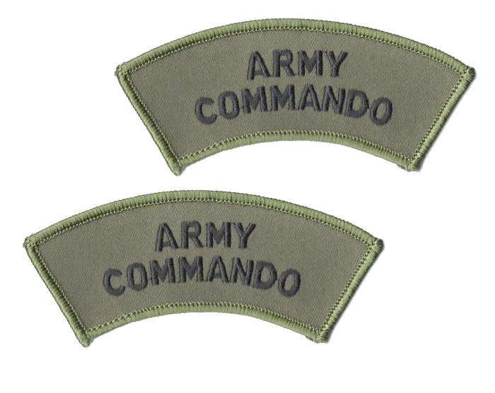 ARMY COMMANDO shoulder titles (pair)