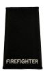 UK Fire Service Rank Epaulettes – FIREFIGHTER (Silver Embroidery on Black)