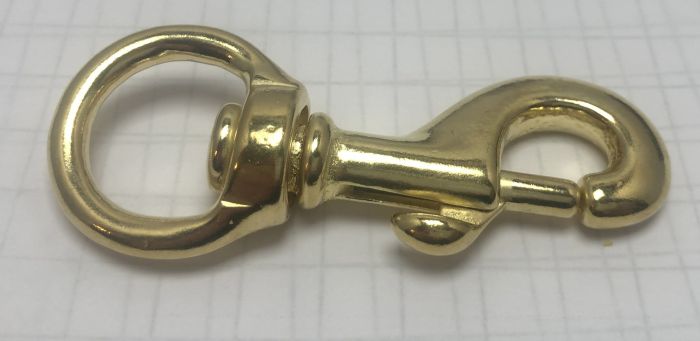Solid Brass Swivel Trigger Hook (19mm Round Eye)