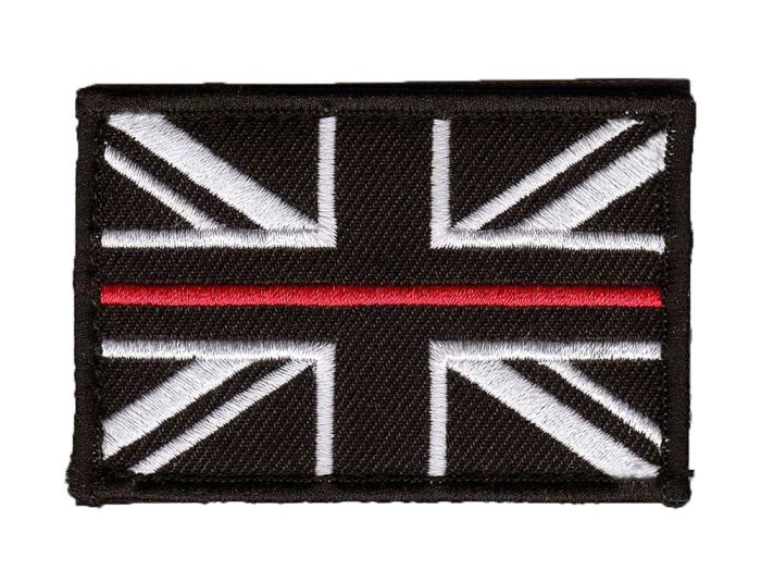 Thin RED Line Fire Service Union Jack Velcro backed Badge