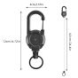 Heavy-Duty Retractable Badge Reel Keychain – Metal Cord with Carabiner Clip (600mm Extension)