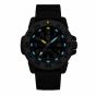 Luminox-Mil-Spec-3350-Series-Black-White-Dial-Grey-Rubber-Strap-Glowing-View
