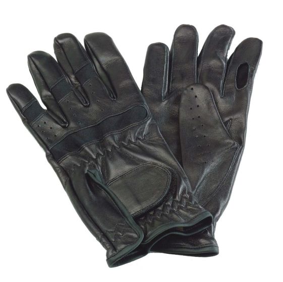 Black Leather Lightweight Shooting Gloves by David Nickerson 