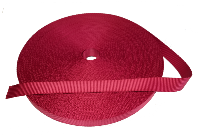 Crimson-25millimetre-1"-woven-polyester-webbing-