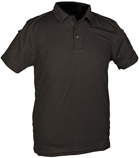 Mil-te-Mens-Quickdry-Short-Sleeved-Polo-Shirt-Black