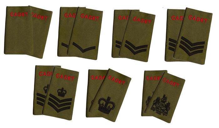 ACF / CCF Olive Green CADET Rank Slide (For MTP)