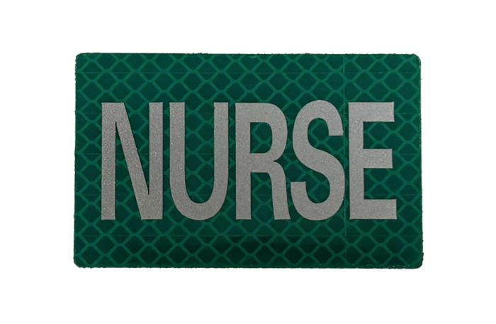 Green Reflective NURSE Patch – High-Visibility Velcro ID Badge for Medical Personnel (5cm x 8cm)