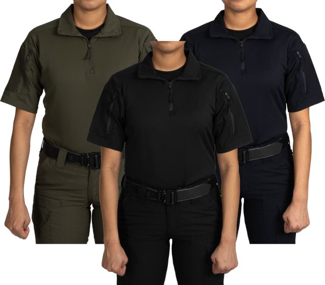 first-tactical-V2-Responder-shirt,-left-to-right,-OD-GREEN,-Black,-and-Midnight-Navy