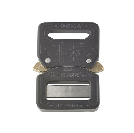 AustriAlpin 25mm / 1" Black Cobra Buckle - Male Adjustable Female Fixed FC25KVF