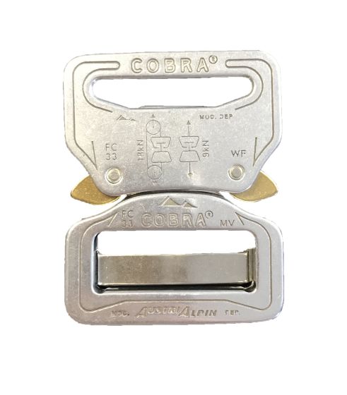 AustriAlpin 33mm Chrome Cobra Buckle - Male Adjustable Female Fixed FY33AVF