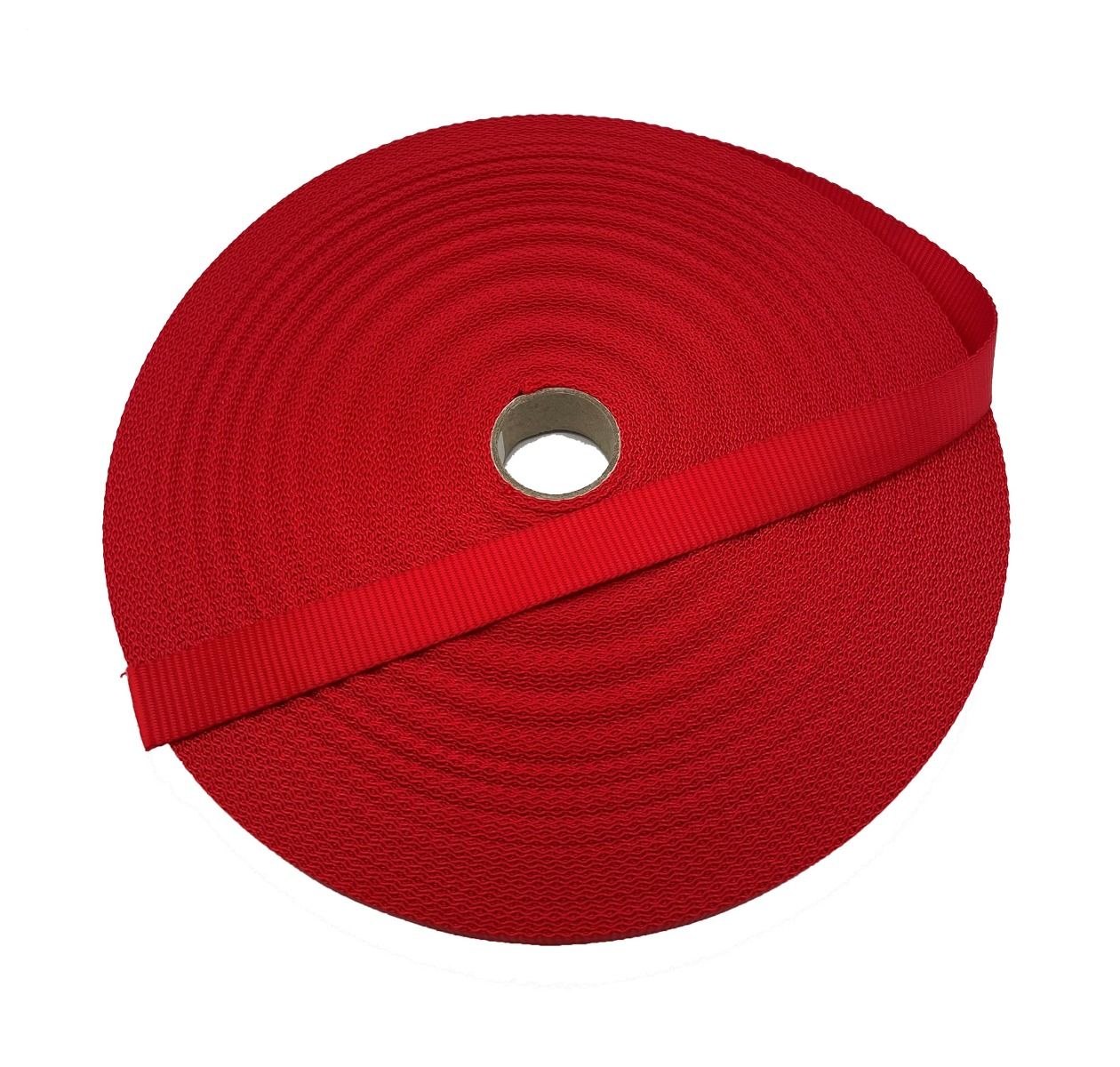 Red 25mm 1 Woven Polyester Webbing ST