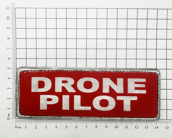 Drone Pilot Encapsulated Badge SMALL Red Badge Hook Backed