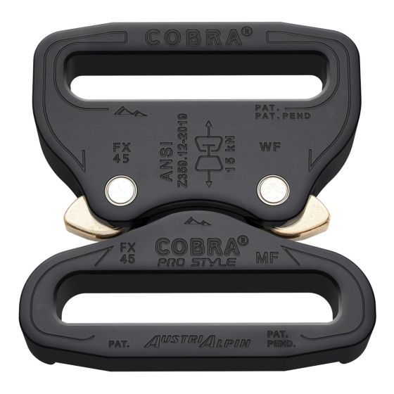 AustriAlpin 45mm / 1.75" Pro Style ANSI Cobra Black Buckle - FX45KFF