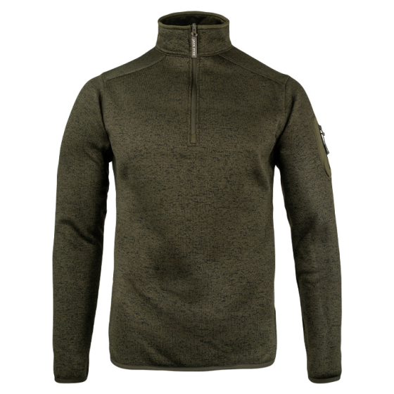 jack-pyke-melange-quarter-zip-fleece-green-fleck-front-view