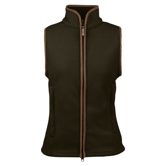 jack-pyke-ladies-countryman-fleece-gilet-dark-olive-front-view