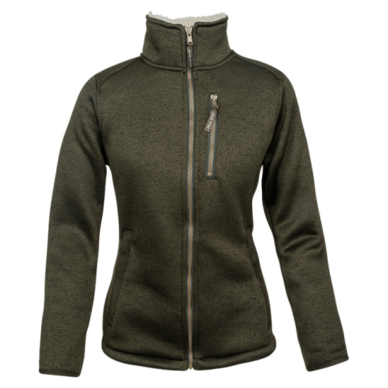 Jack Pyke ladies Scandinavian fleece jacket olive green front view