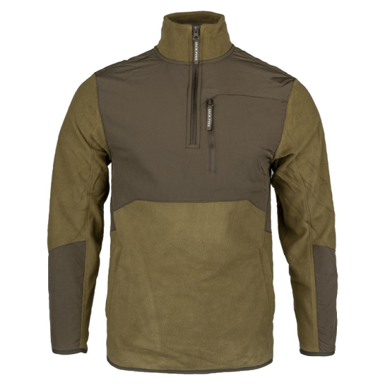 jack-pyke-rannock-fleece-pullover-dark-mustard-front-view