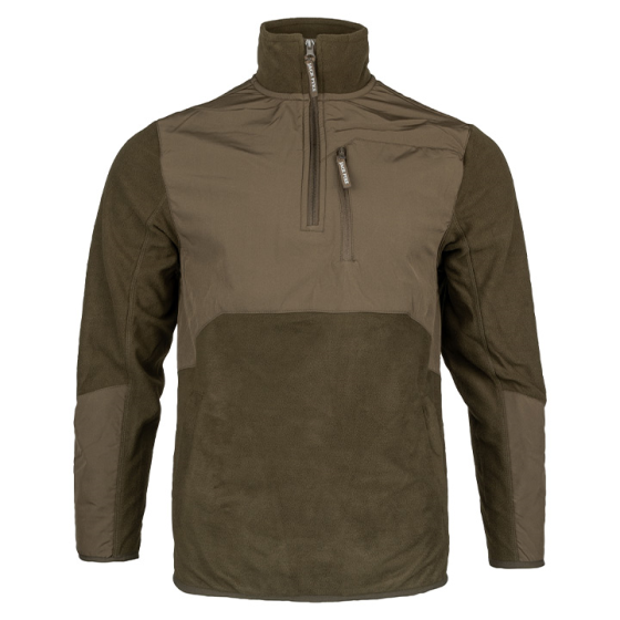 jack-pyke-rannock-fleece-pullover-dark-olive-front-view