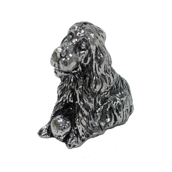 Pewter-“S”-Figurine–Cocker-Spaniel-Front-View