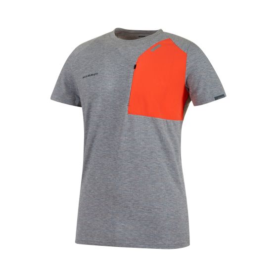 Mammut Mens Crashiano Pocket T-Shirt - Storm Melange-Zion Medium