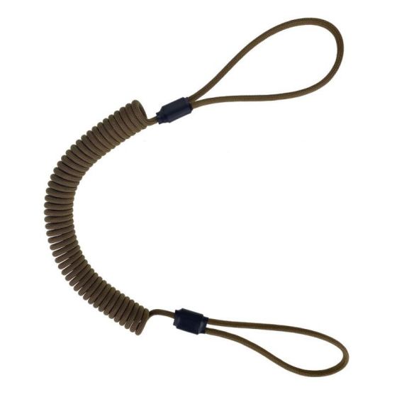 Coyote Brown Spiral lanyard with Paracord Loops (Tactical / Industrial)