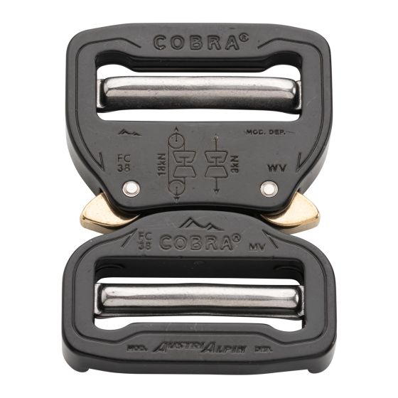 AustriAlpin 38mm / 1.5" Black Cobra Buckle - Male Adjustable - Female Adjustable FC38KVV