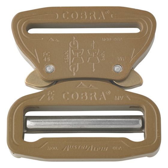 AustriAlpin  45mm  1.75"  Buckle  Male Adjustable  Female Fixed  Austrialpin Buckle Coyote Brown Tan