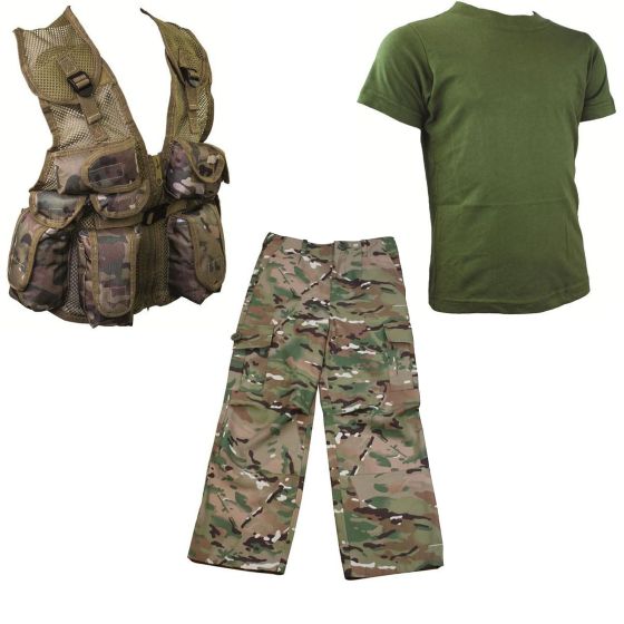 Kids Pack 6 HMTC Trousers, Action Vest & Olive T-shirt 
