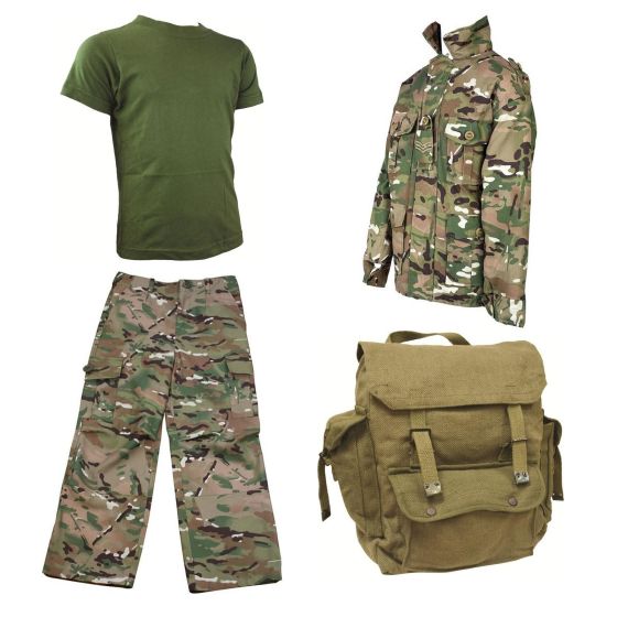 Kids Pack 7 HMTC Trousers, Jacket & Olive T-shirt + Canvas Backpack