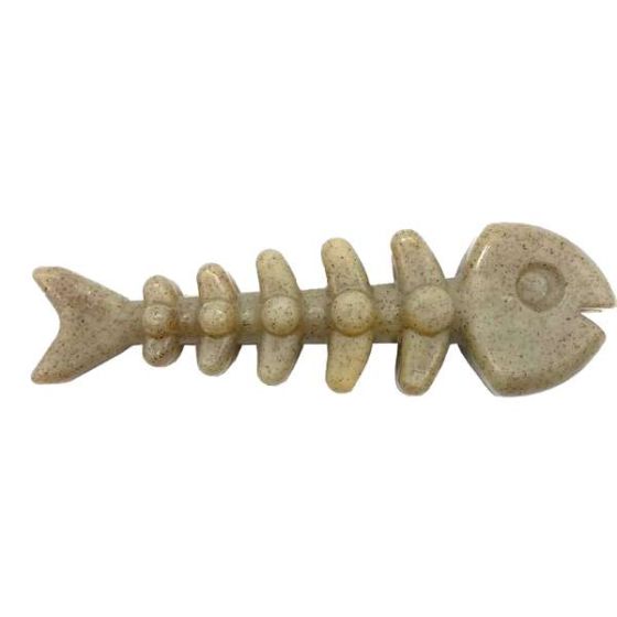 SodaPup Brown Fish Bone Ultra Durable Nylon Chew Toy