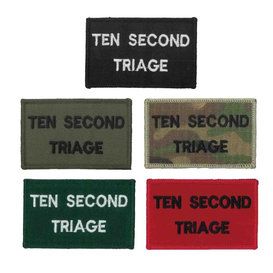 five-ten-second-triage-badges-black,-olive-green,-multicam-,bottle-green,-red