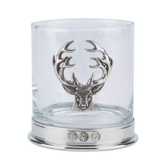 Whisky-Glass-Stag-in-Presentation-Box-by-Bisley-Front-View