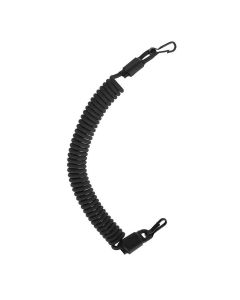 Black Spiral lanyard with Metal Clips (Tactical / Industrial)