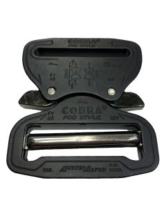 AustriAlpin 45mm 1.75" Matt Black Cobra Buckle + XL Clips - FY45MVF-XB