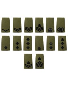 Black on Olive Green Rank Slide Epaulette - Kings Crown C3R (All Ranks)