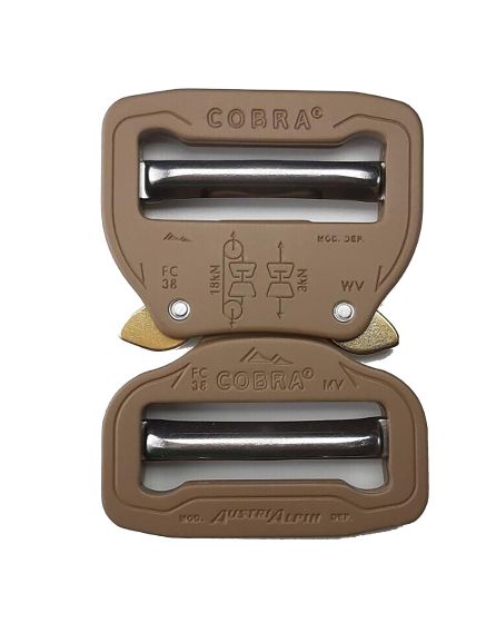 AustriAlpin 38mm / 1.5" Coyote Brown Cobra Buckle - Male Adjustable - Female Adjustable FC38CVV