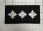 White on Black 3 Pip Bath Star Embroided Velcro Rank Patch – 10cm x 5cm